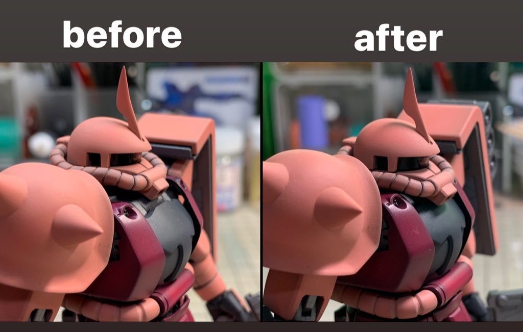 首の取り付け位置を2mm下げ、2mm前進。