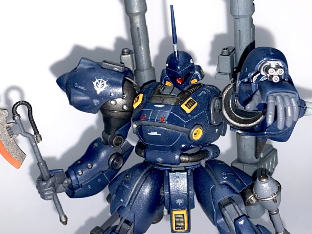 NT-1に対する拗らせた怨讐を形にしてみました。ヒートホークを携えたケンプファーがハンドガトリングを構えると言うポケットの中のカオス。