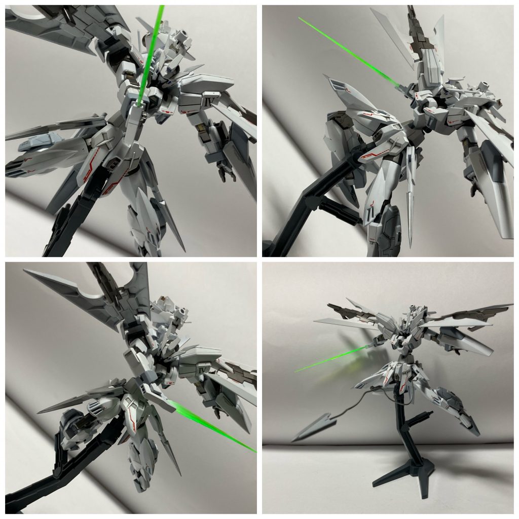 ハイパービームサーベルで!!火力が高いが消耗率が激しい腰にはアンカーがありワイヤーアクションを可能としており自由に動けます!