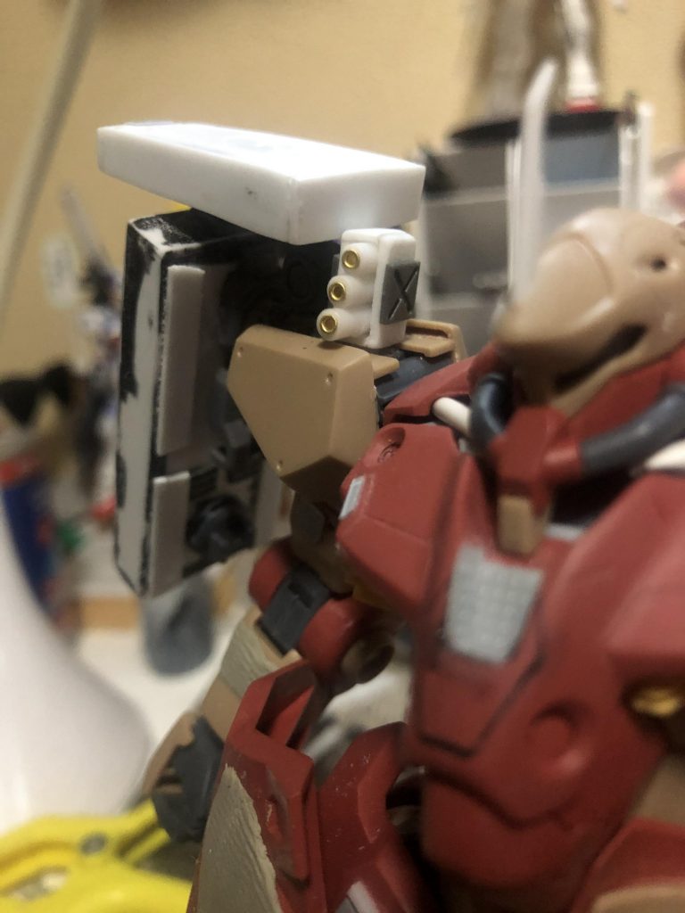 スモークディスチャージャーをプラ材と真鍮ハトメで作りました(´∀`*)