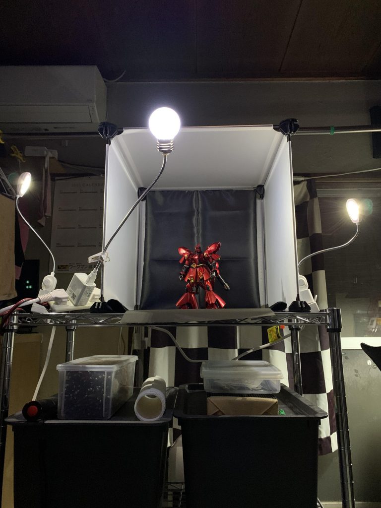 撮影環境、百均のあり合わせで😅