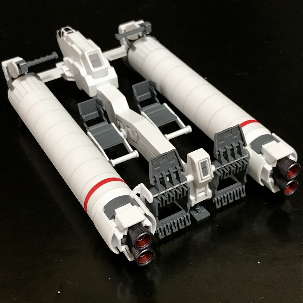 バーニアだけガンマカで塗りました。ヘビーガンメタリック、ロイヤルメタレッド、シャインシルバーです。