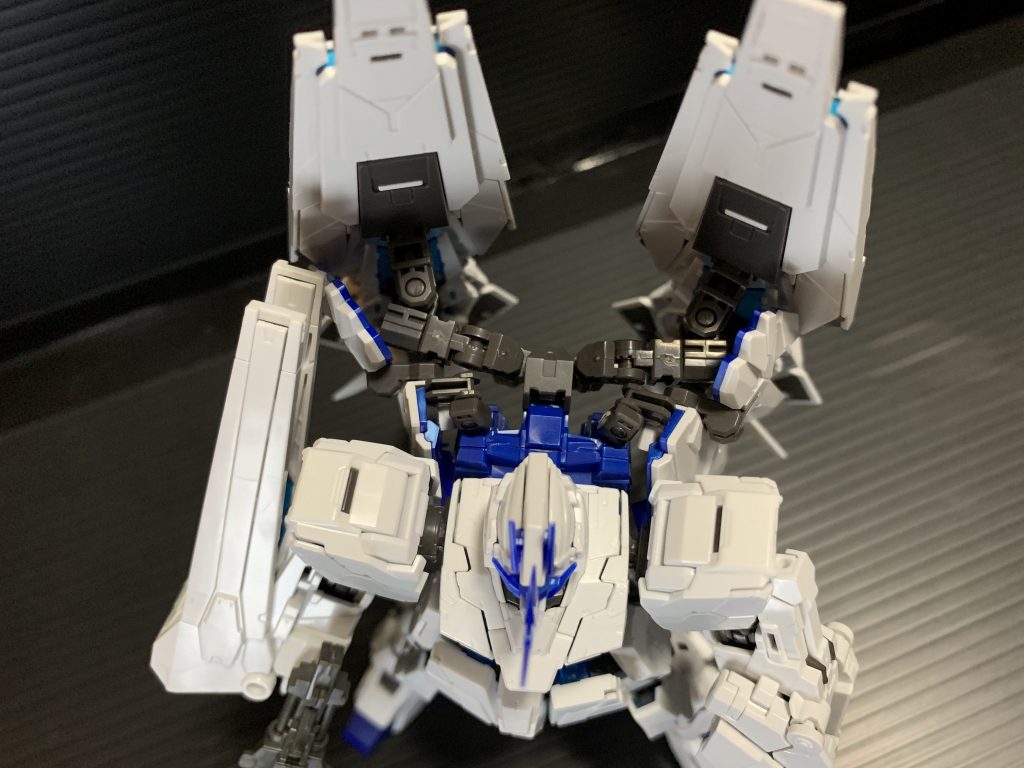 上からMGの紹介ページだとアームの上にXCが覆い被さるような位置に来るようなのですが、RGのアームでは無理があるのでここで妥協。