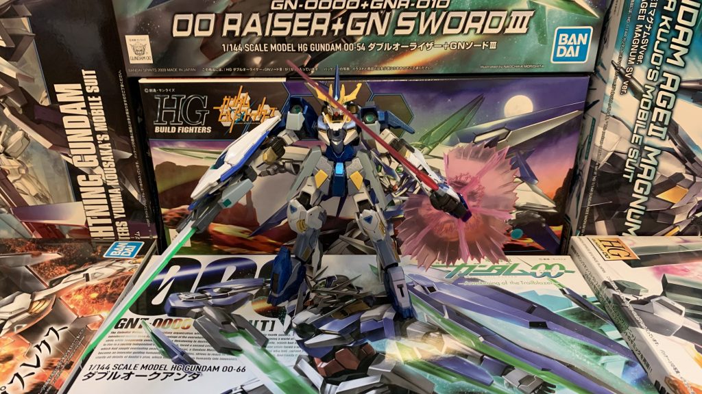 GNソードⅢとGNサーベルでの二刀流。コレが通常装備での1番攻撃的な装備です。