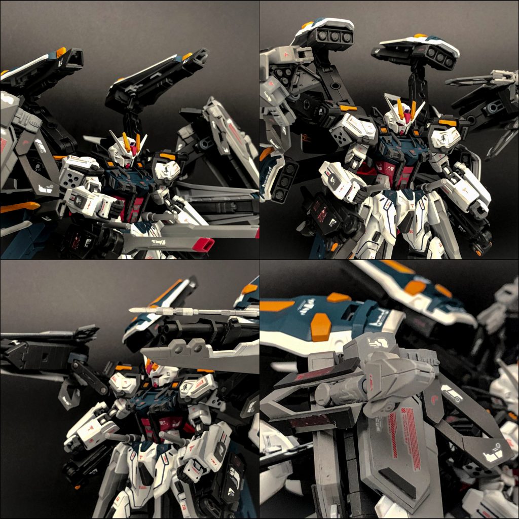 武装説明1サイドストライカーアンカー、ガトリング、ミサイルポット、FAストライカーシールド収納大型ライフル、ミサイルポット