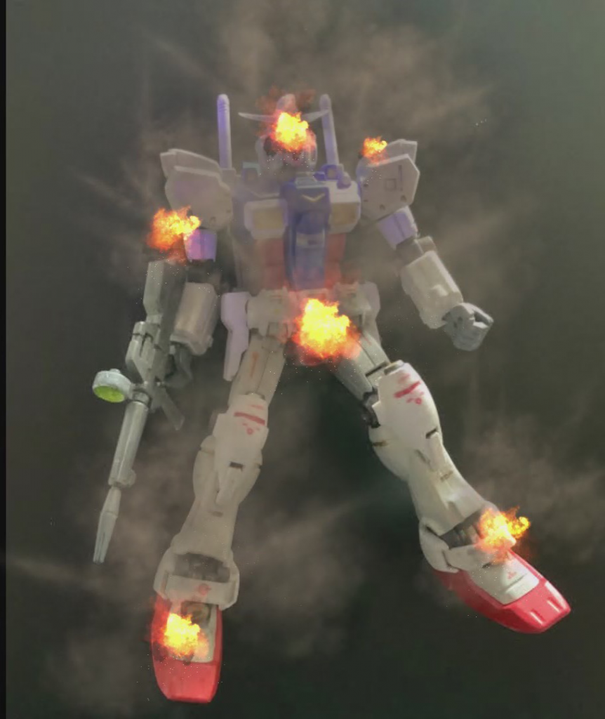 本当は綿使って表現しようかと思ったのですが製作までに随分時間かかったのでエフェクトで簡単処理(o^^o) マジズタボロですわん,