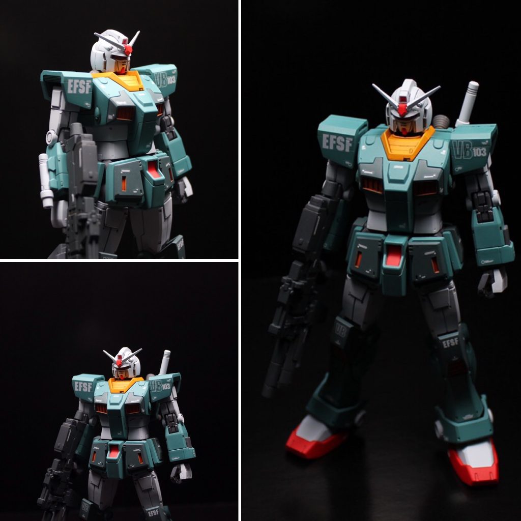 以前ヘビーガンダムを作った際にバイザー付き頭部を使わなかったので、今回オマケで製作し載せてみました。バイザーがスナイパー感を出していて非常に似合います。個人的にこのアサルトライフル装備でガンダム頭というのがツボでした。