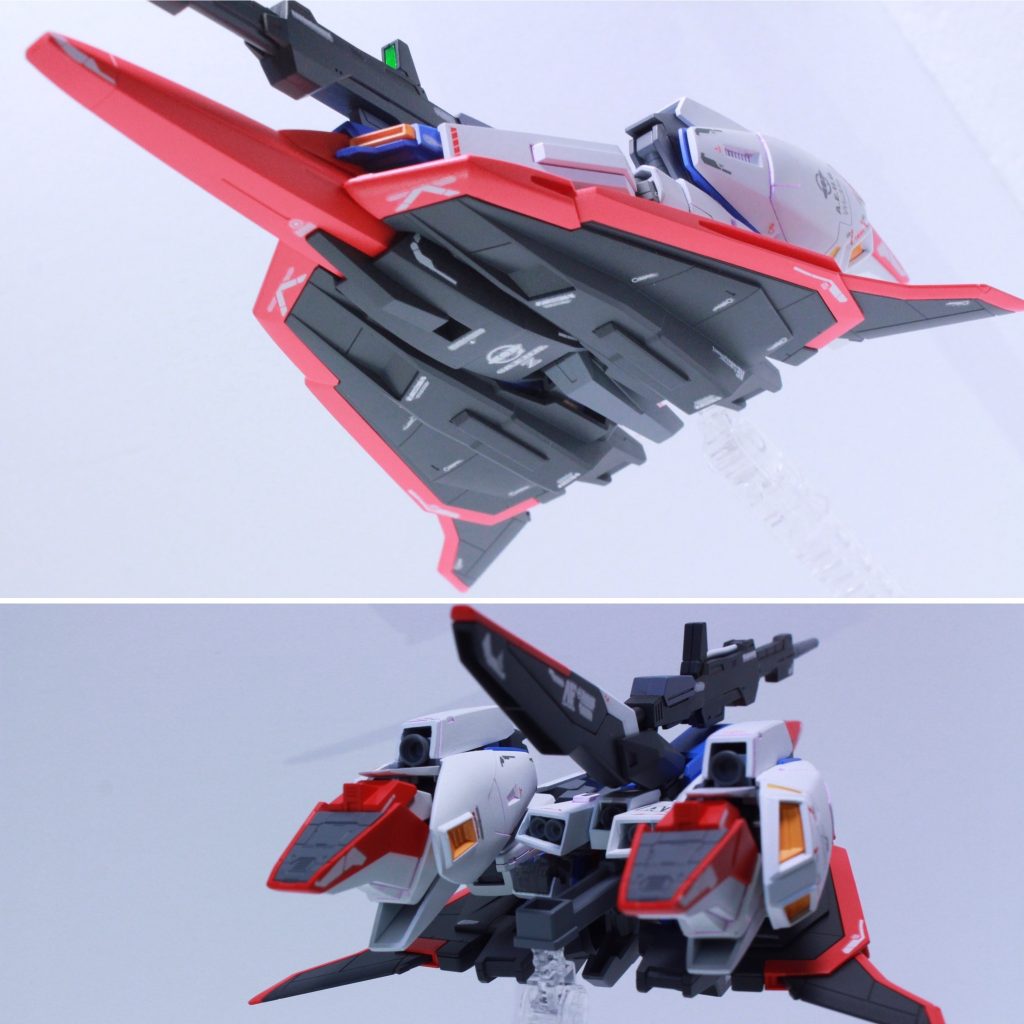 ウェイブライダー形態もキマります。特に下面はデカールワークの良さが良く分かります。