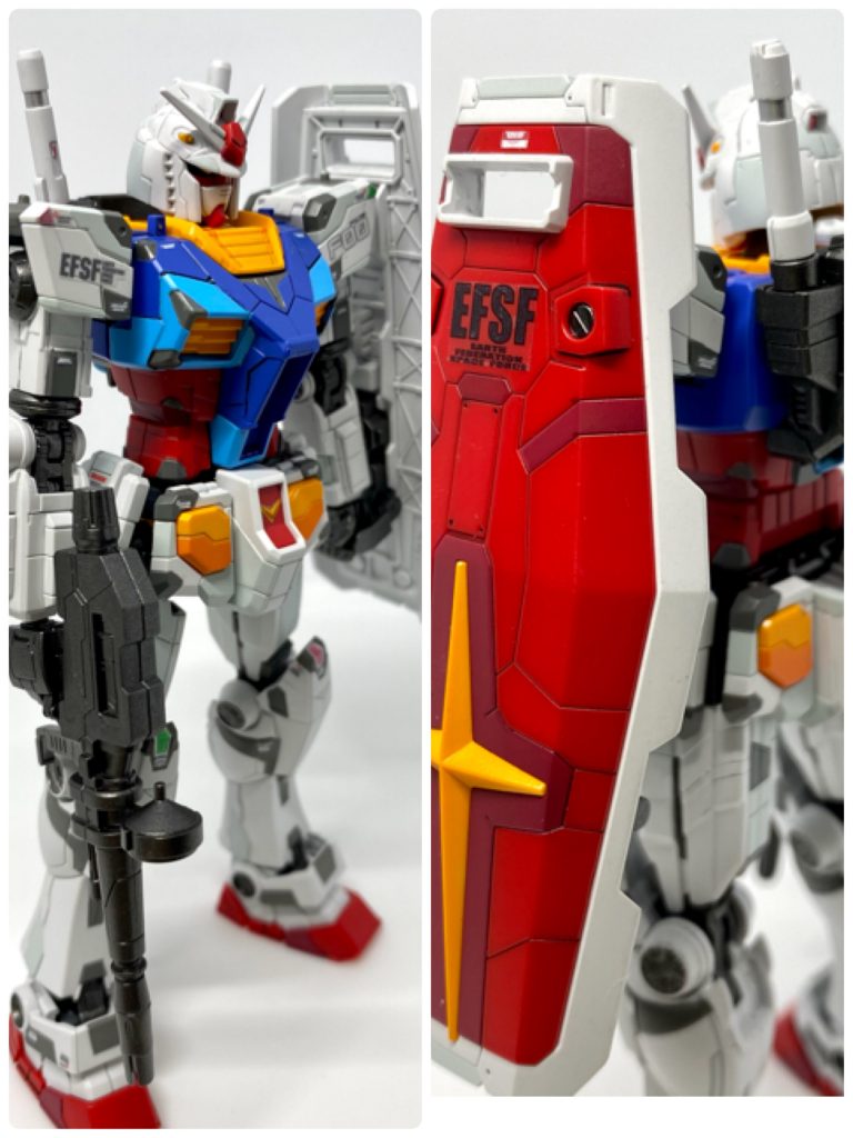 HGはシールがほぼないので、未使用シールを流用して多少ディテールアップしました。細かい点は筆塗りしています。