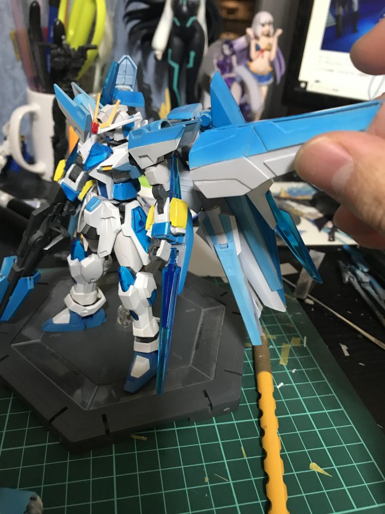 初代マイエクストリームガンダム、色味などはこの機体を参考に後継機らしく各部に似せたパーツを配置してます