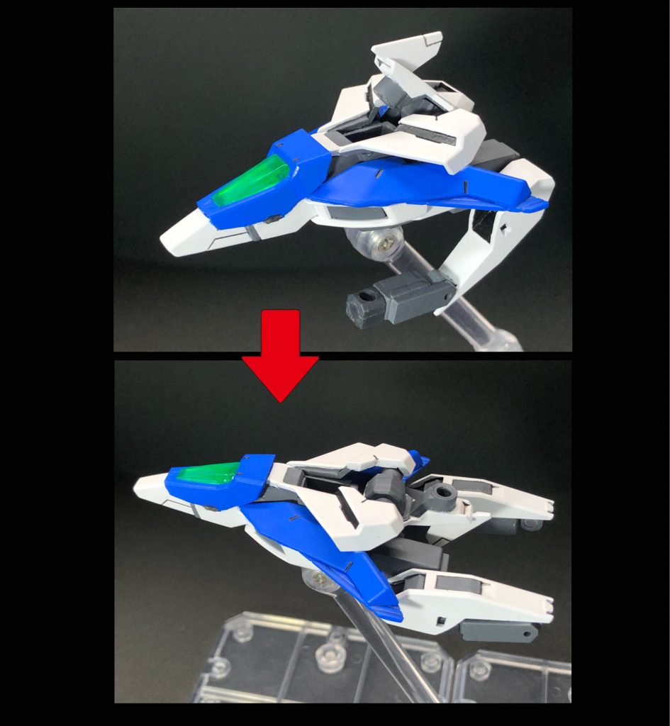 サイドコンテナはサブアーム機能も搭載。各箇所を展開することで、フュージョンパックとの合体形態へと変形。