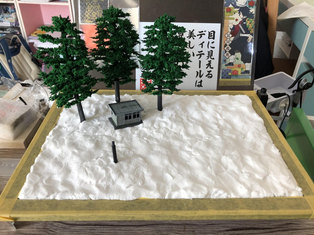 ジオラマは配置決めに時間をかけて一気に製作(2日間)