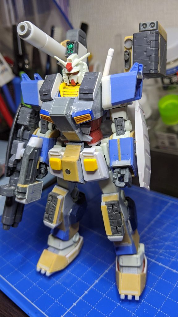 作成途中の状態です。使用したのは191ガンダム、ブルーディスティニー1号機、アレックス、グスタフカールなどあとはほとんどプラ材です。 