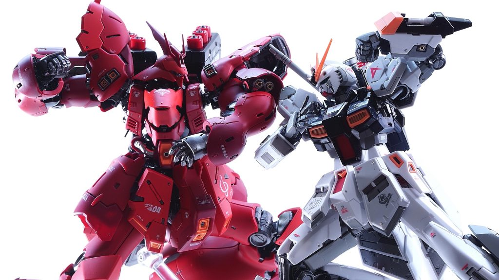 過去作のサザビーと殴り合いさせてみました。やばい。上がる。在庫に楽しい撮影でした。見ていただき、ありがとうございました。