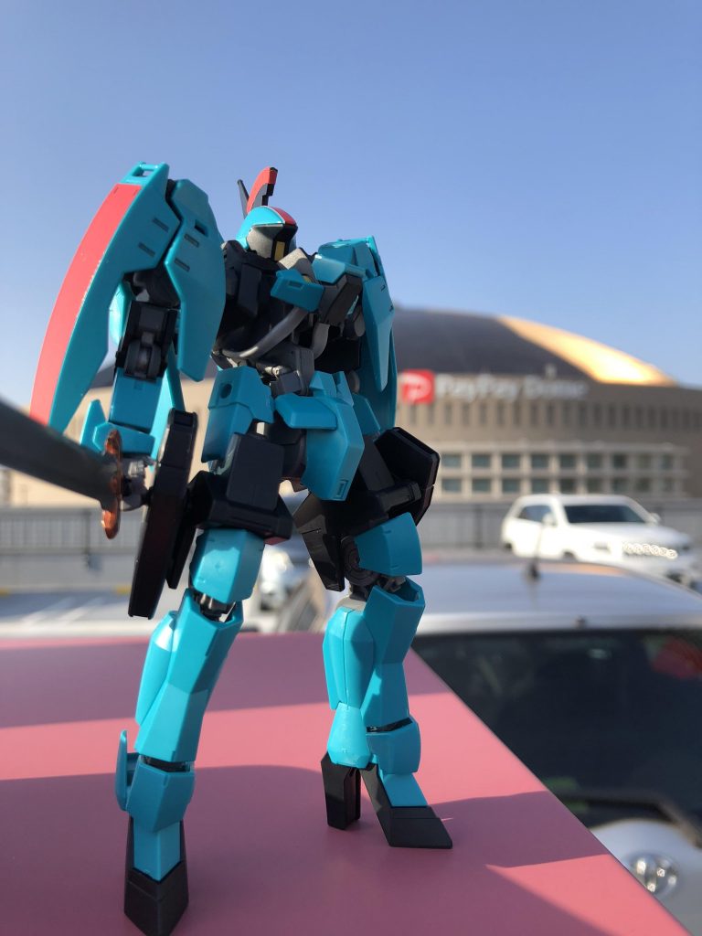 優勝で沸く福岡ドームをバックに。良い天気でした。