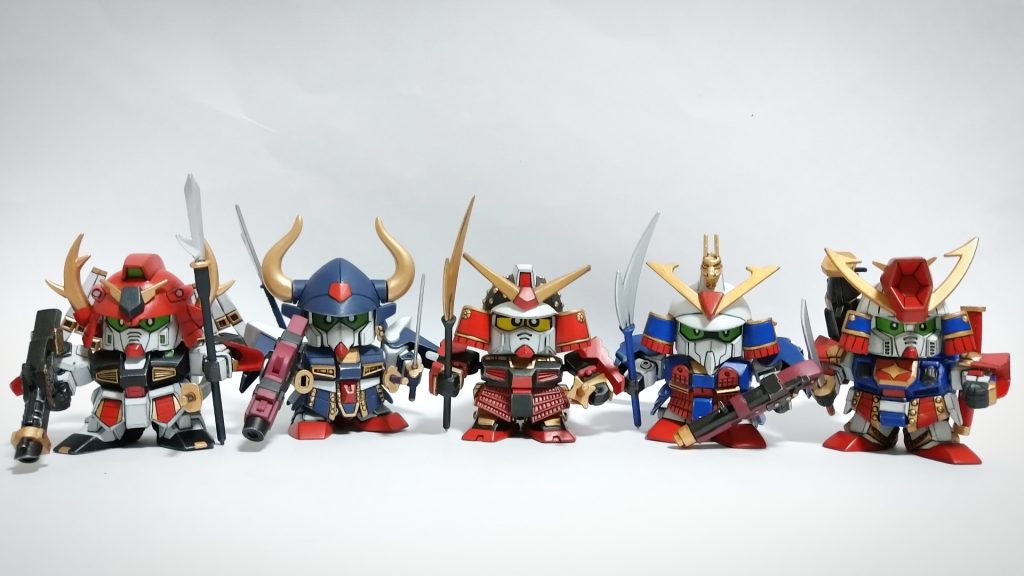 武者ガンダムから武者νガンダムまで5体揃って