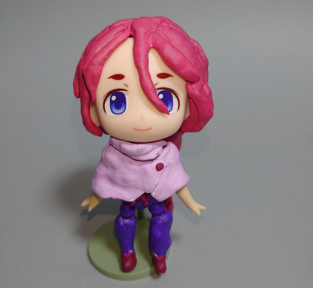 ・ルウ・アノンパテをベースに造形したねんど●いど風のルウです。女性キットとしては以前ナナミさんを作ったことがありましたが、1から造形したのはこれが初めてです。ガンプラかどうかと言われるとグレーゾーンかもしれませんが、一応、関節とフレームはガンプラですのでセーフということで・・(汗)