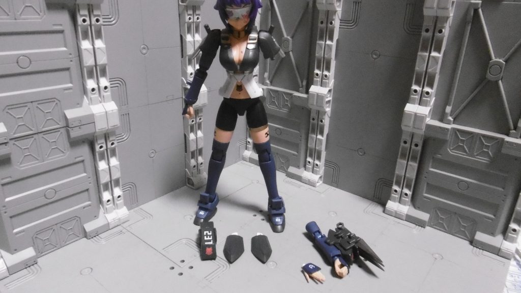 追撃者になるには、一部パーツを差し替えで表現。通常の左腕は使わなくなります。