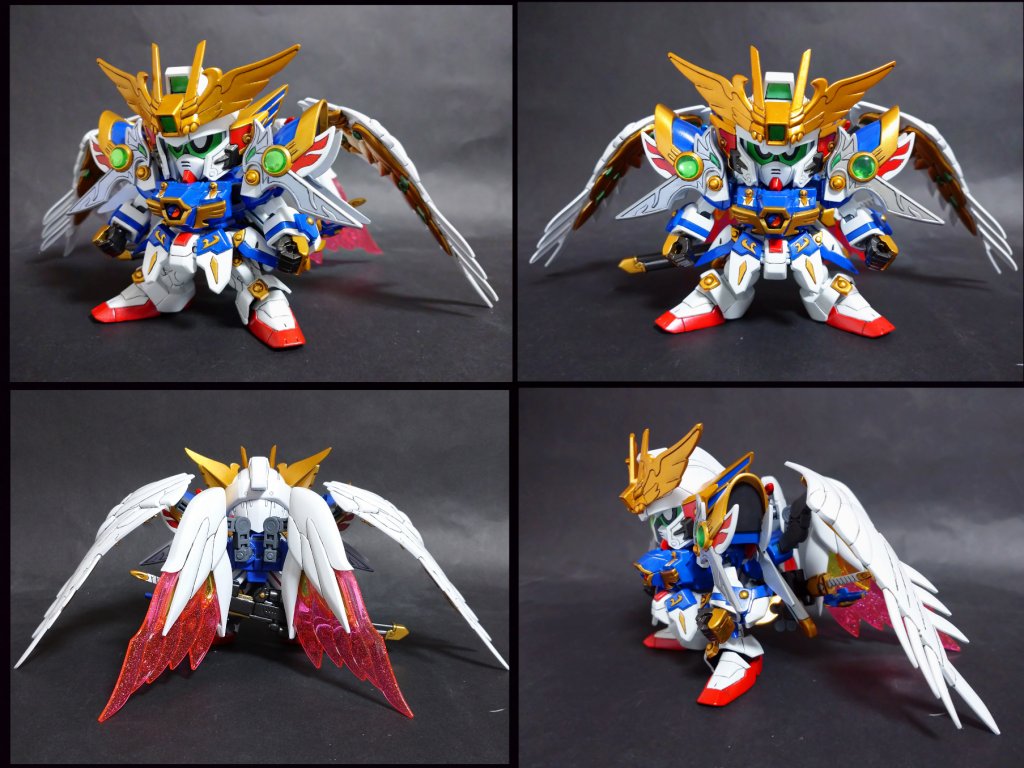 零凰頑駄無 (レイオウガンダム)新凰の息子と天零の娘の婚姻により成立した大将軍家分家の生まれである。新號斗丸により天界へ招かれ、天空武人として戦うこととなった。#戦国流星伝 という企画用に製作したウイングゼロモチーフの武者です。