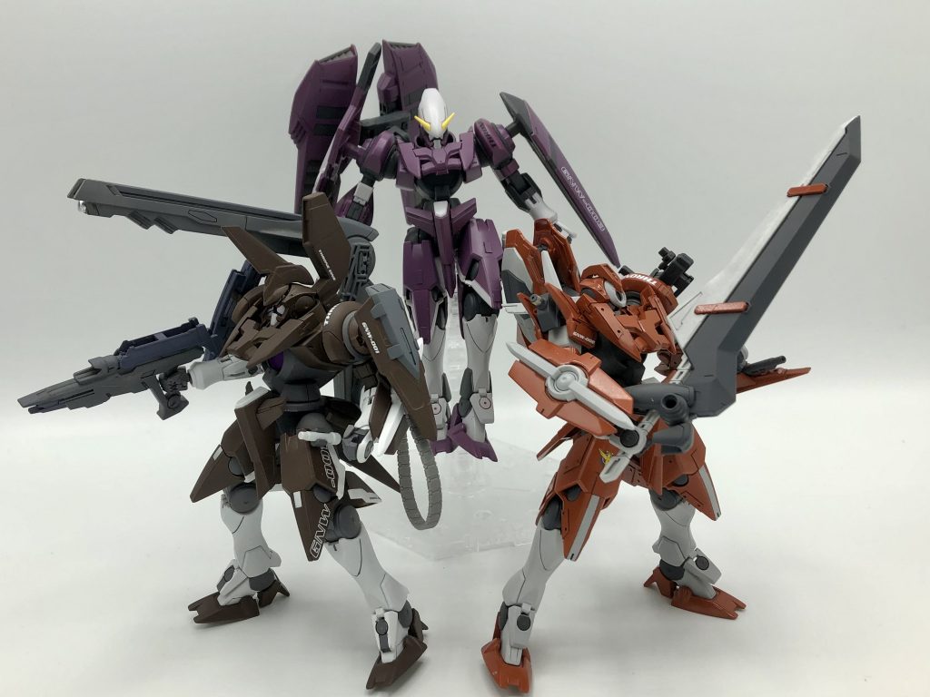 遂に!チームGN-Xトリニティが完成!!アイン⇨ドライ⇨ツヴァイで作りましたが、段々と上手く作れた気がします笑嗚呼、大満足…(✽´ཫ`✽)