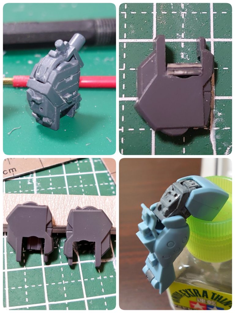 膝関節は、アーリーチョップ様考案の2ミリ延長を採用し、アルファベットのタグを切って貼り付けペタペタ(☞ﾟ∀ﾟ)☞膝屈曲角度も、干渉する部位を切除し膝裏加工したことで拡大ƪ(‾.‾“)┐