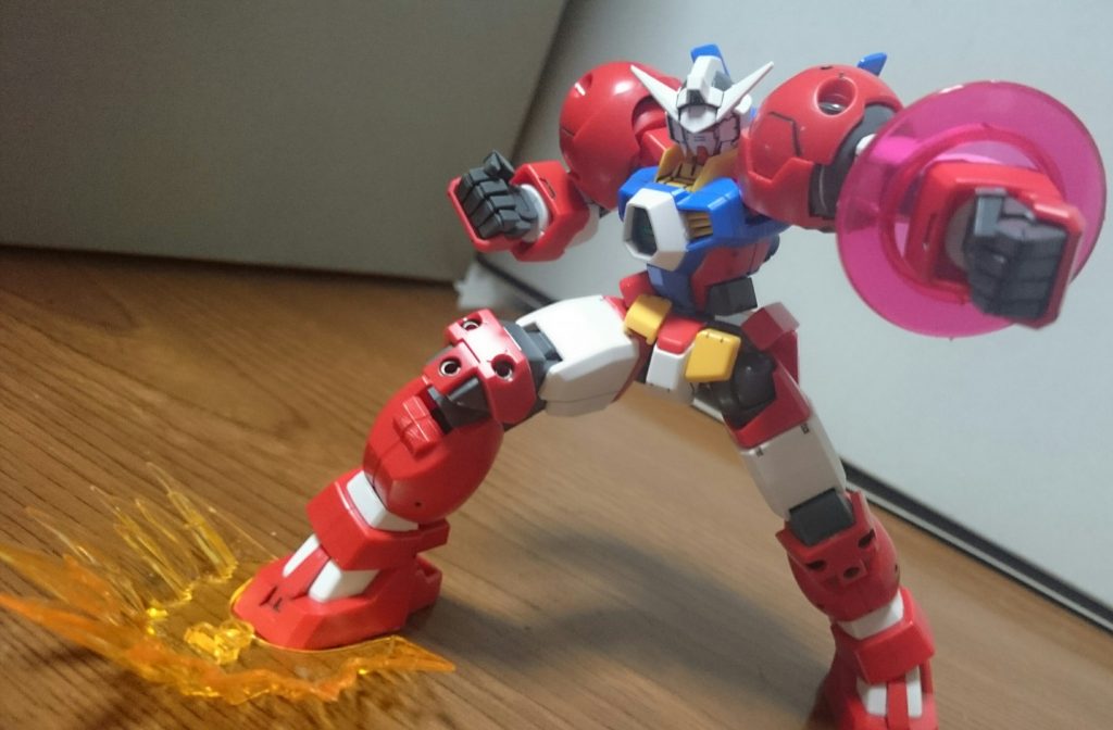 ・ビームラリアット前腕の赤いパーツを一度外してからエフェクトを嵌め、再度赤いパーツを取り付けて挟み込む感じっス