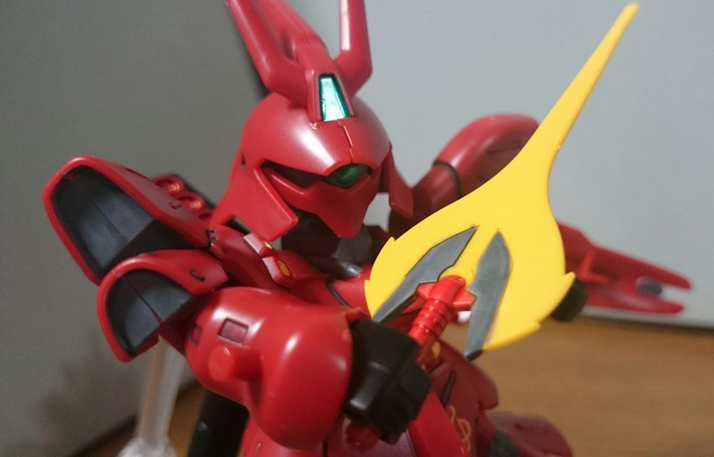 ・ビーム・トマホーク実体部分のグレーとレッドを塗装