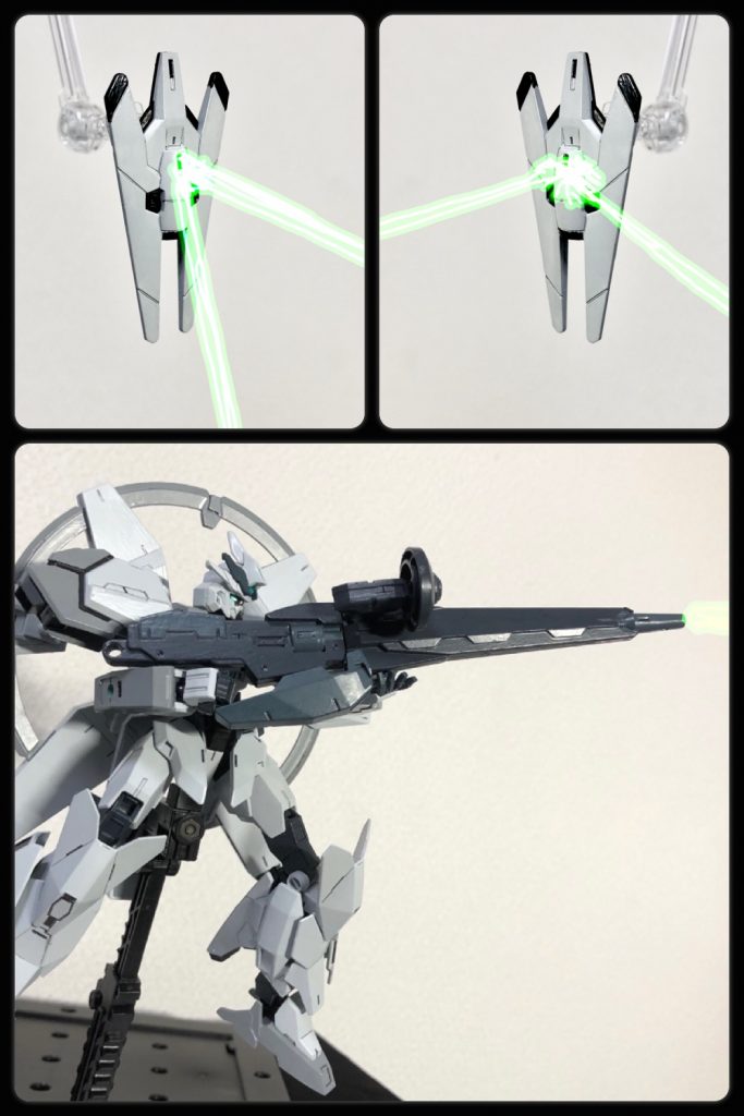 VLを起動しての推進には太陽風もしくは外部からのプロパルジョンビーム供給等が必要であるが、太陽系最外縁部のヘリオポーズまでは太陽風の存在は確認されている。しかしそこを越えた星系間では未だ充分な研究が進んでおらず銀河系内で飛び交っている宇宙線の状態によっては機体が航路から流される可能性もあった。恒星間航行には最低でも銀河系脱出速度の第4宇宙速度以上、且つ最終的には亜光速に近い速度で巡航しなければ他星系到着まで年月がかかり過ぎることから、本機は星間空間巡航中でも更に加速できるように非戦闘用MSでありながらビーム兵装を装備している。地球連合から技術提供された小型ゲシュマイディッヒ・パンツァー搭載の観測用ドラグーンを中継機として、ロングビームライフルから発射したビームを2基で反射させて背面のVLユニットへ照射することで自機単体で加速できる手段を有している。