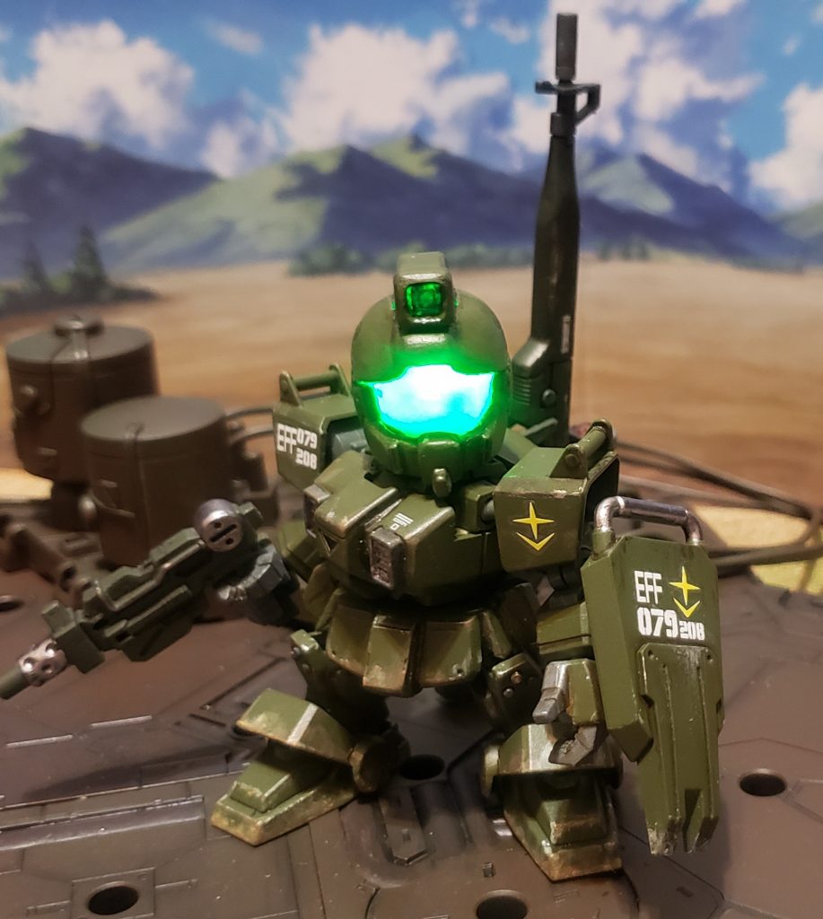 ロングレンジビームライフルを背中にマウントした状態