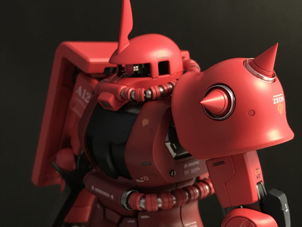 動力パイプはハイキューパーツ製。トゲはプラモプラス製のメタルパーツです。メタル化以外の改造はしてませんが、頭頂部は丸く削りました。