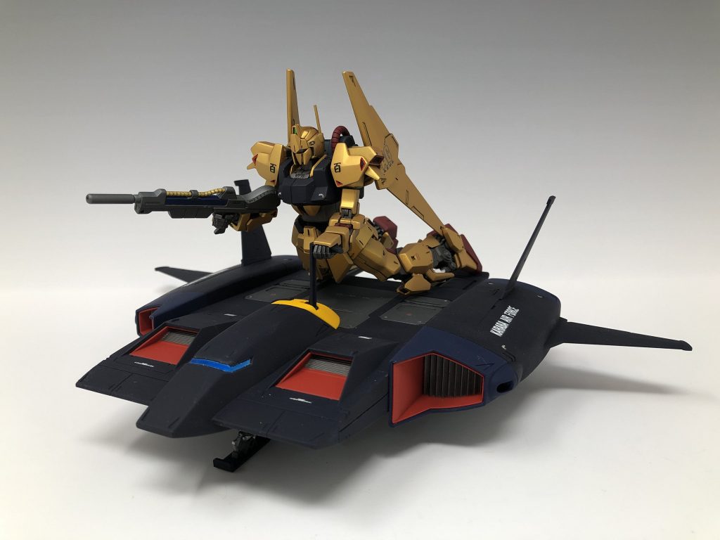 まだだっ!! まだ終わらんよっ!!ギャプランさんと交戦するシーンが再現できるようにド・ダイ改も作りました。劇中の印象を変えない程度に配色は変えてあります。