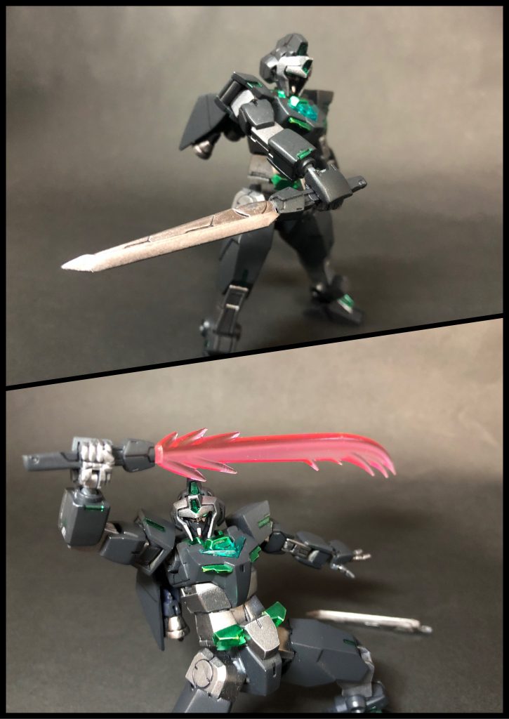 ・忍者刀:壱型基本装備の一つとして装備する、短めの実体剣。斬撃をビームとして飛ばすことが出来る。刀身を取り外せるようになっており、外した後はビーム刀になる、という隠し機能を持つ。これには、刀身を意図的に外す事で刀が折れたと錯覚させて隙を作り、ビーム刀で一撃…という戦略的な狙いもある。ちなみに斬撃を飛ばすのはビーム発生装置を使った応用技であり、慣れとコツが必要となる。〜忍者刀は本当に使っていたのか?〜忍者刀は侍のそれとは違い道具的な意味合いが強く、塀を登るための踏み台になったり、鞘に色々なギミックが仕込まれていたりと、様々な用途に使えるロマン武器なわけですが…実際は装備していたか疑問視されているそうです。たしかに、そんな変わった刀持ってたら「忍者です」って言ってるようなものだしなぁ…´д` ;私個人としては、使ってて欲しいに一票。