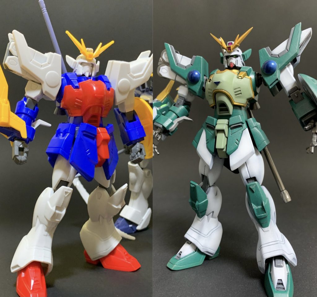 何も手を加えないパチ組状態と比較。頑張って改造したなぁ・・・と自己満足に浸れる瞬間です。