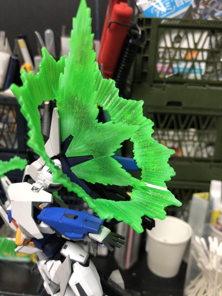 この平面エフェクトあまり好きではなく自作しようかと思いましたが元々入ってるラメもいいなぁと思いそのままにしました。これもグラデーションかけてます。結構前のHJの作例を参考にしました。してみたつもりです。