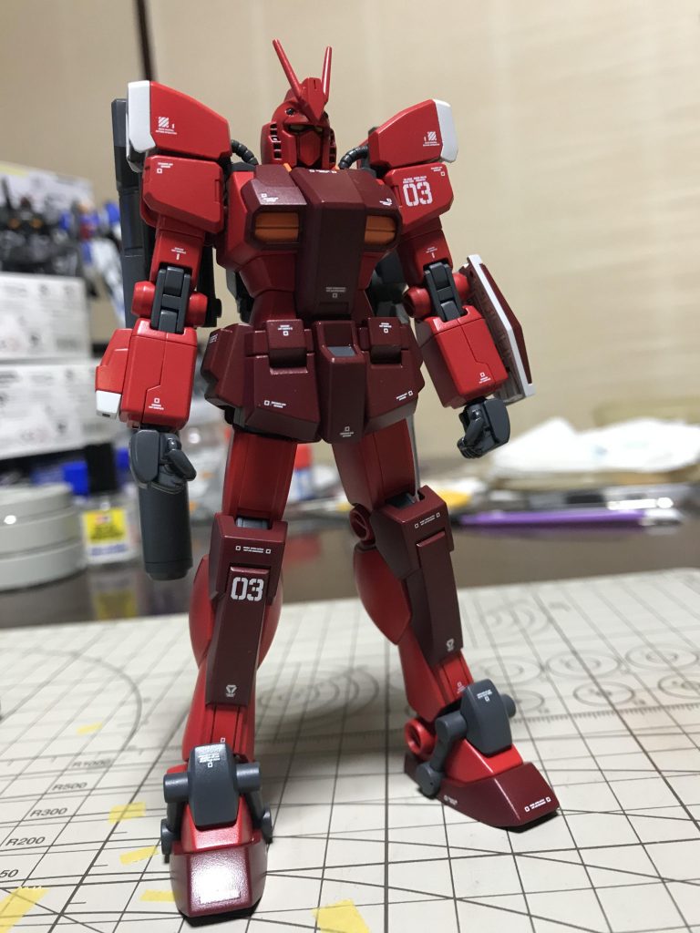 正面武装あり                アメイジングレッドウォーリアになって武装が増えすぎです。多過ぎで途中で飽きた放置していたのは内緒です。