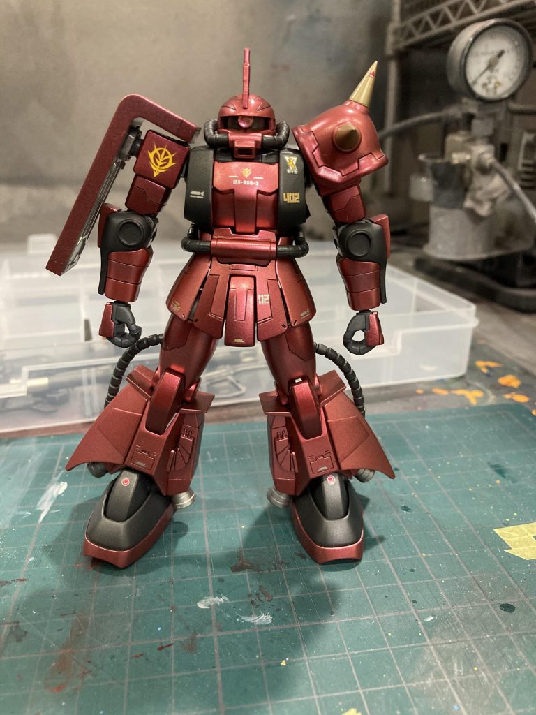 各部マスキング塗り分け。メタリックに仕上げています。