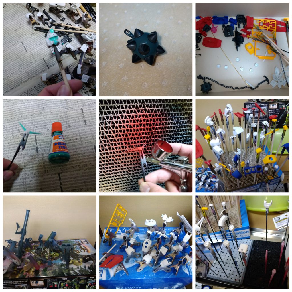 大半をエアブラシ塗布