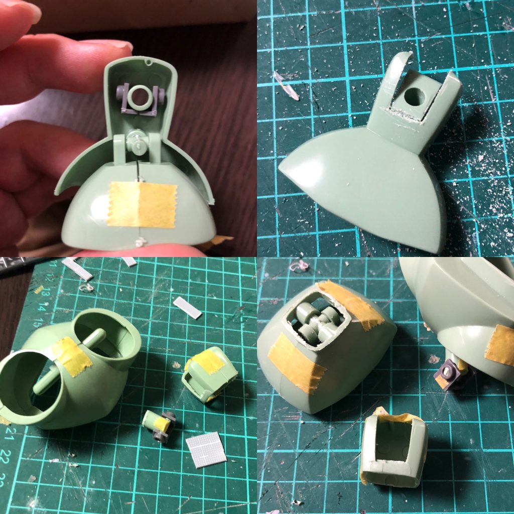 当初からゾックを座らせる計画があったので脚の可動域を改造しています