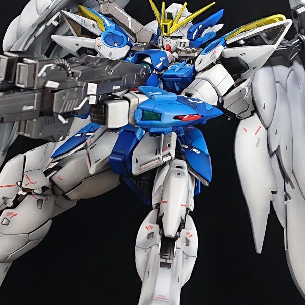ガンプラ　塗装済み完成品　ウィングガンダムゼロ ew グラデーション塗装 ウイングゼロEW Ver.Ka グラデーション塗装｜蕎麦がきさんの