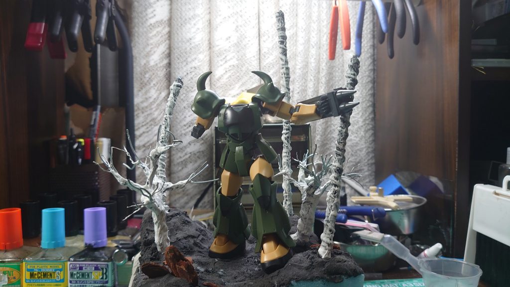 配置チェック。木もヤシの木と同じようにして製作。