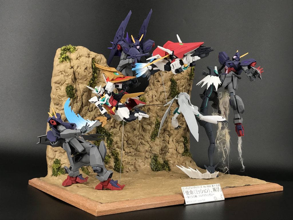 作品プレートを作ってみたかったのでオリジナルデカール用に安めのプリンターを買ったりしました。どのキットも劇中再現のために部分塗装するのが大変でしたね〜。一年に一個ジオラマを作るという個人的な目標もギリギリ達成できて大変満足してます^_^来年は水中ジオラマとか特殊なジオラマにも挑戦してみたいですね！