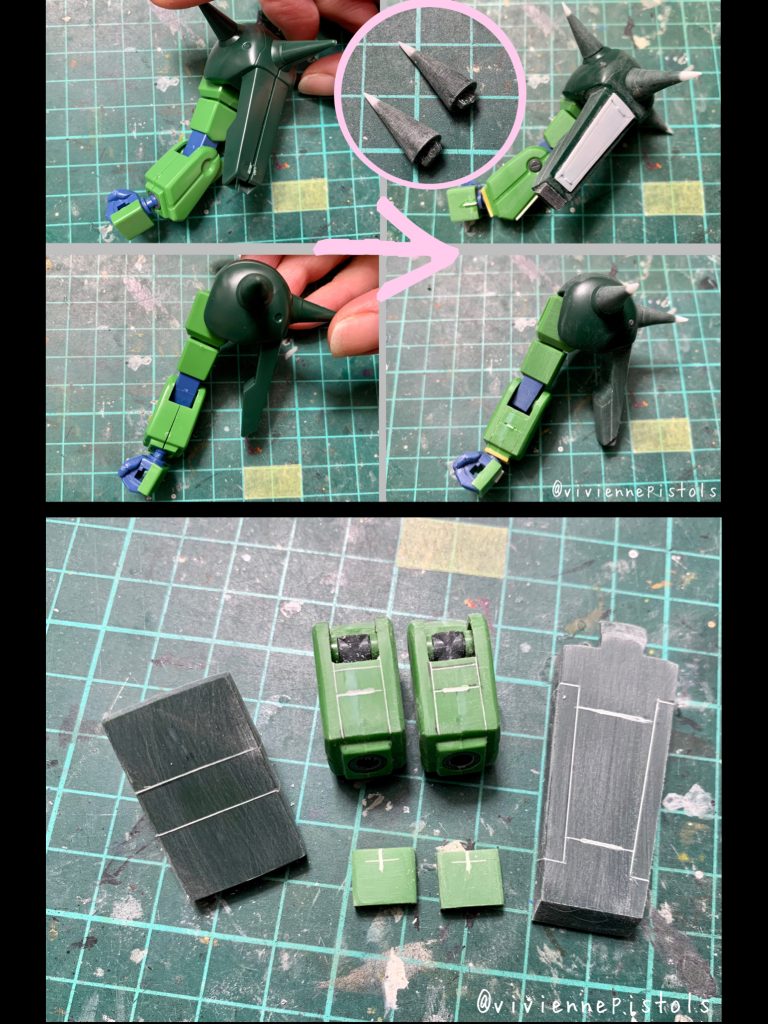 プラ棒を使いスパイク加工