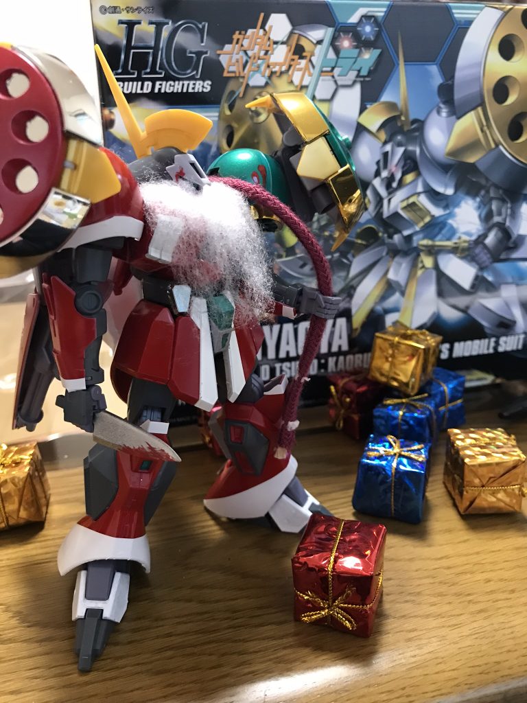 プレゼントを持って静かな夜の街へなんで赤い服を着てるかって?元は緑でしたが、悪い子にはほら...おしおきが〜...ね?