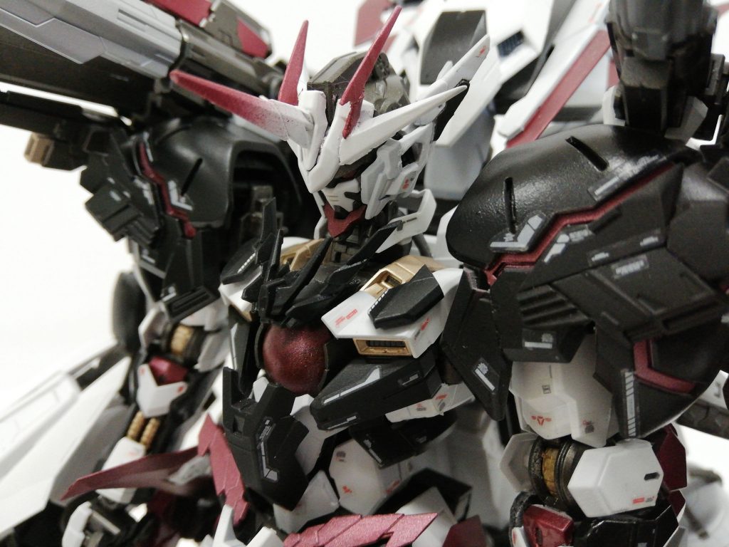 胴体と顔です。イメージの元はMONSTER HUNTERのミラルーツと仮面ライダーエボル ブラックホールを合わせた感じにしてます。