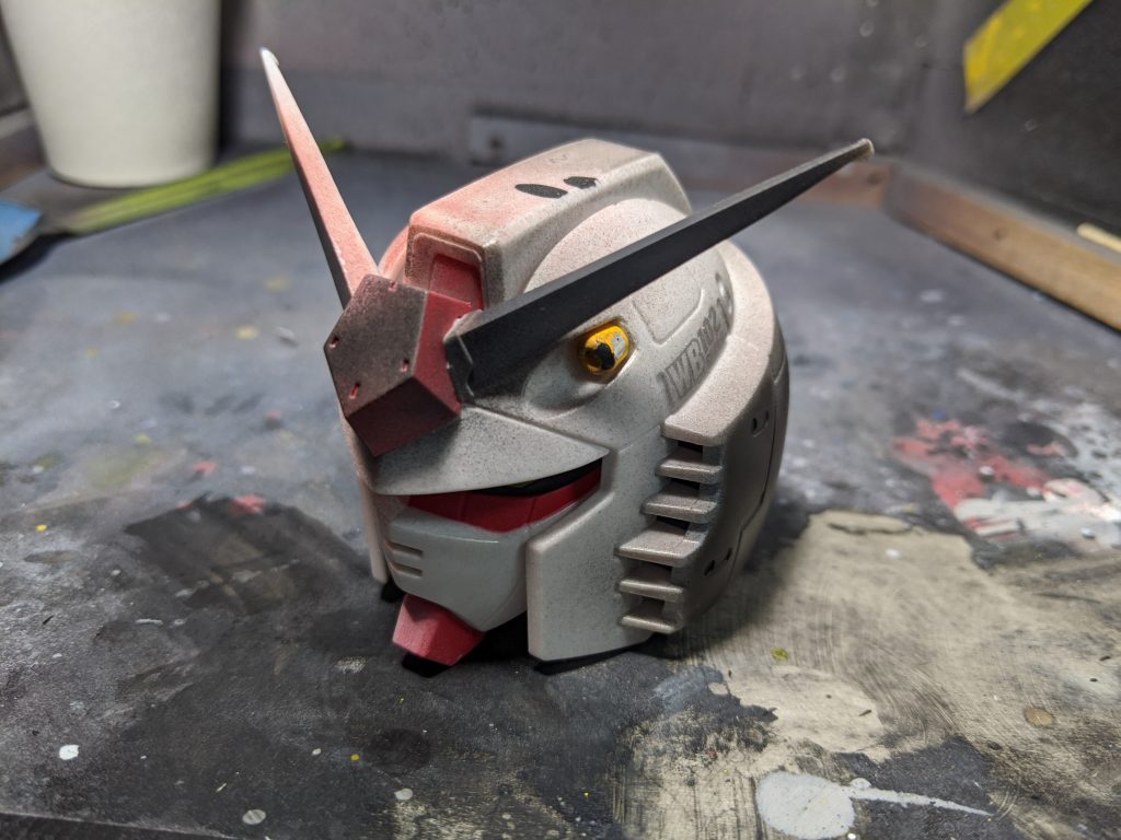 塗装の練習台になったガンダムヘッドさんですありがとうございました