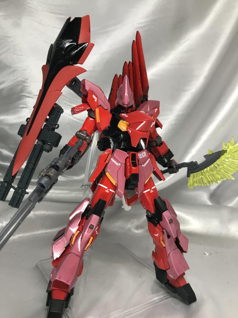 装備換装でフィンファンネル装備型に。ザンスパインみたいに主人公格ガンダムの武器を相手側が持ってるの好きなんです(///▽///)