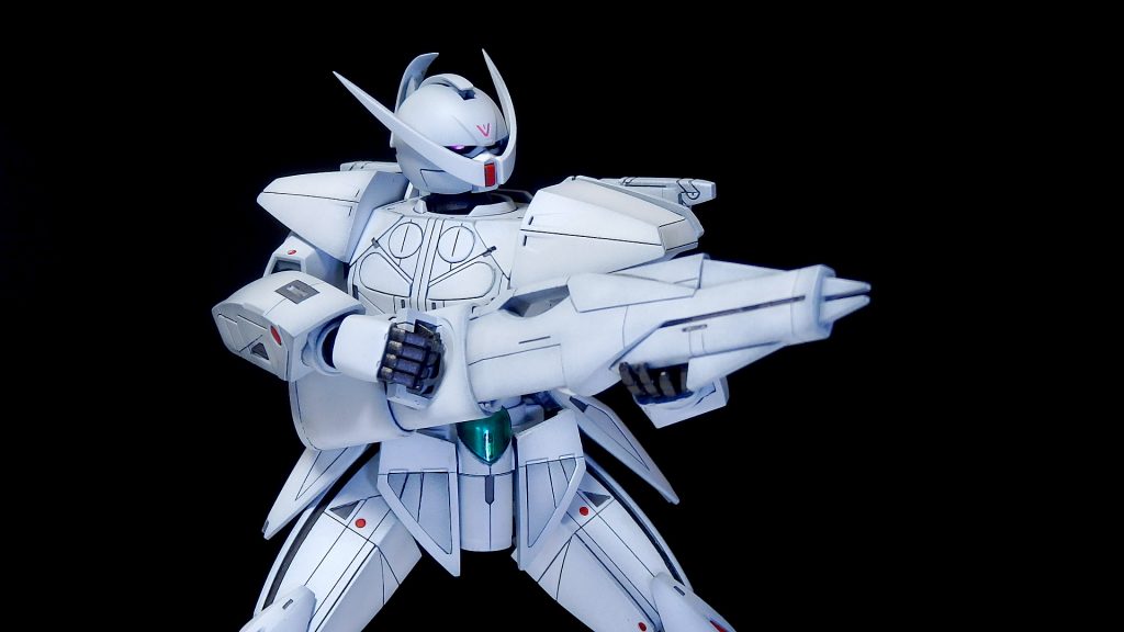 ~ACTION 3 BEAMRIFLE~ビームライフルの銃床部分スライドギミックはパーツの差し換えによって再現されています。