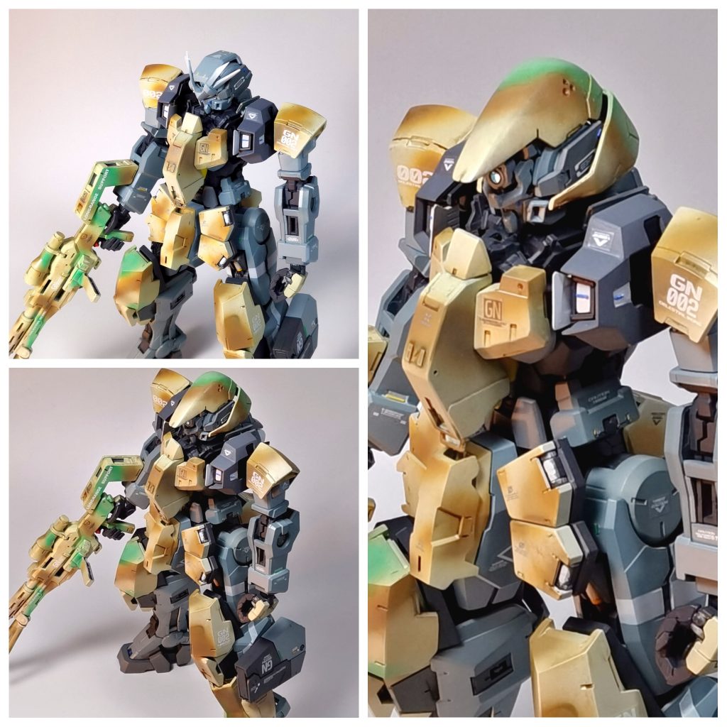 頭部の追加装甲と差し替えでグレイズモードに。