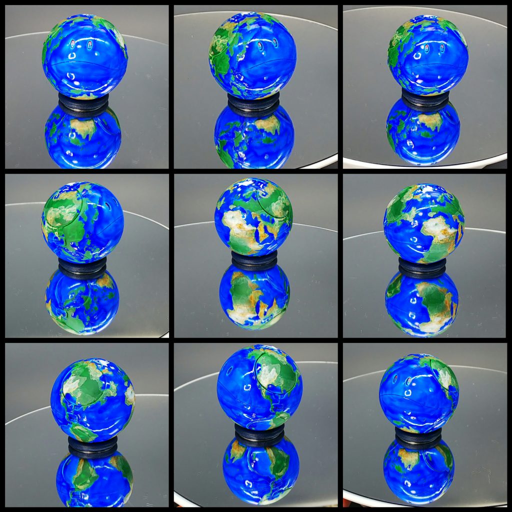 Earthハロ地球儀や資料を見まくって、それなりに忠実に地球を表現しました！！