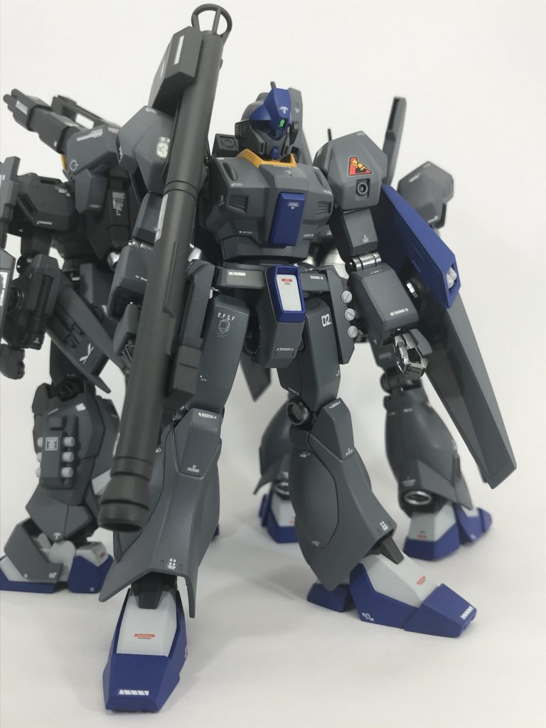 二号機(機体No.348)ジェガン バズーカ装備型(僚機その1)です。特に何もいじらず、ストレートに組みました。